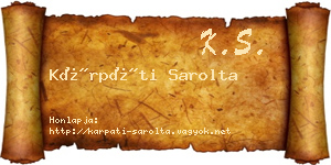 Kárpáti Sarolta névjegykártya