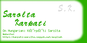 sarolta karpati business card